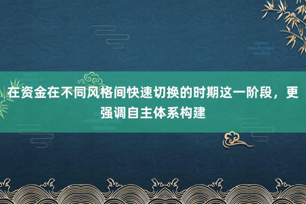 在资金在不同风格间快速切换的时期这一阶段，更强调自主体系构建