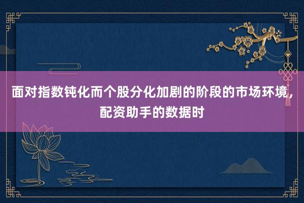 面对指数钝化而个股分化加剧的阶段的市场环境，配资助手的数据时