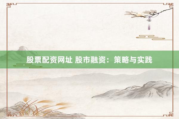 股票配资网址 股市融资：策略与实践