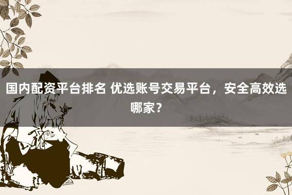 国内配资平台排名 优选账号交易平台，安全高效选哪家？