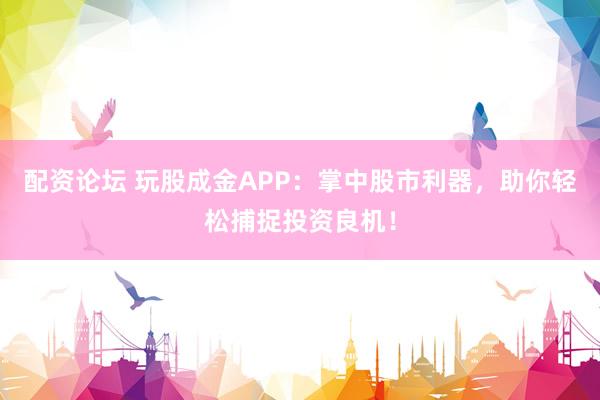 配资论坛 玩股成金APP：掌中股市利器，助你轻松捕捉投资良机！
