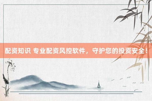 配资知识 专业配资风控软件，守护您的投资安全！