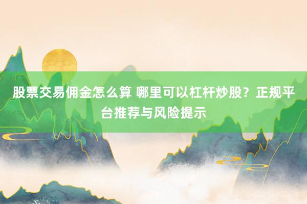 股票交易佣金怎么算 哪里可以杠杆炒股？正规平台推荐与风险提示